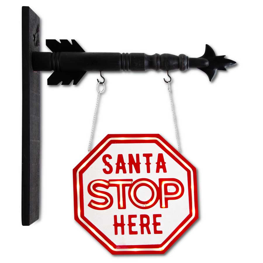 LED Santa Stop Here Arrow Replacement Sign
