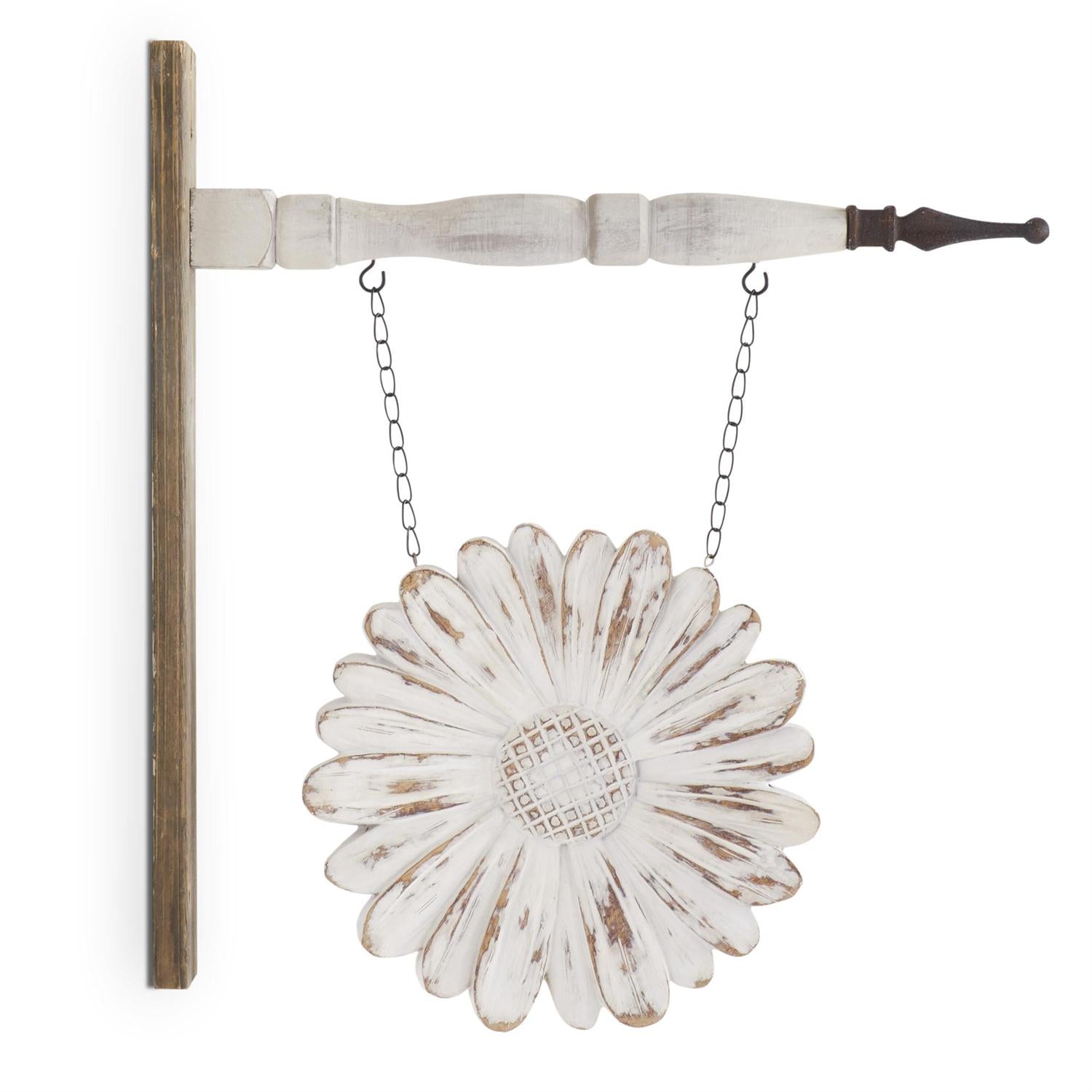 Whitewashed Daisy Flower Hanging Arrow Replacement Sign
