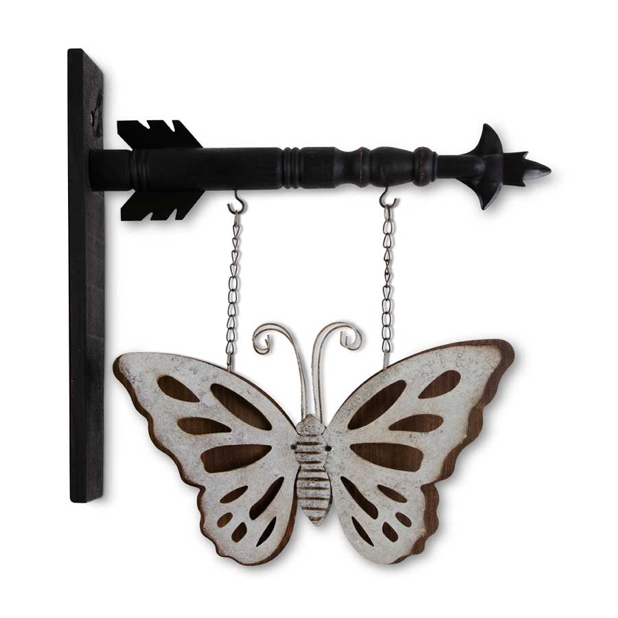Metal & Wood Double Sided Butterfly Arrow Replacement Sign
