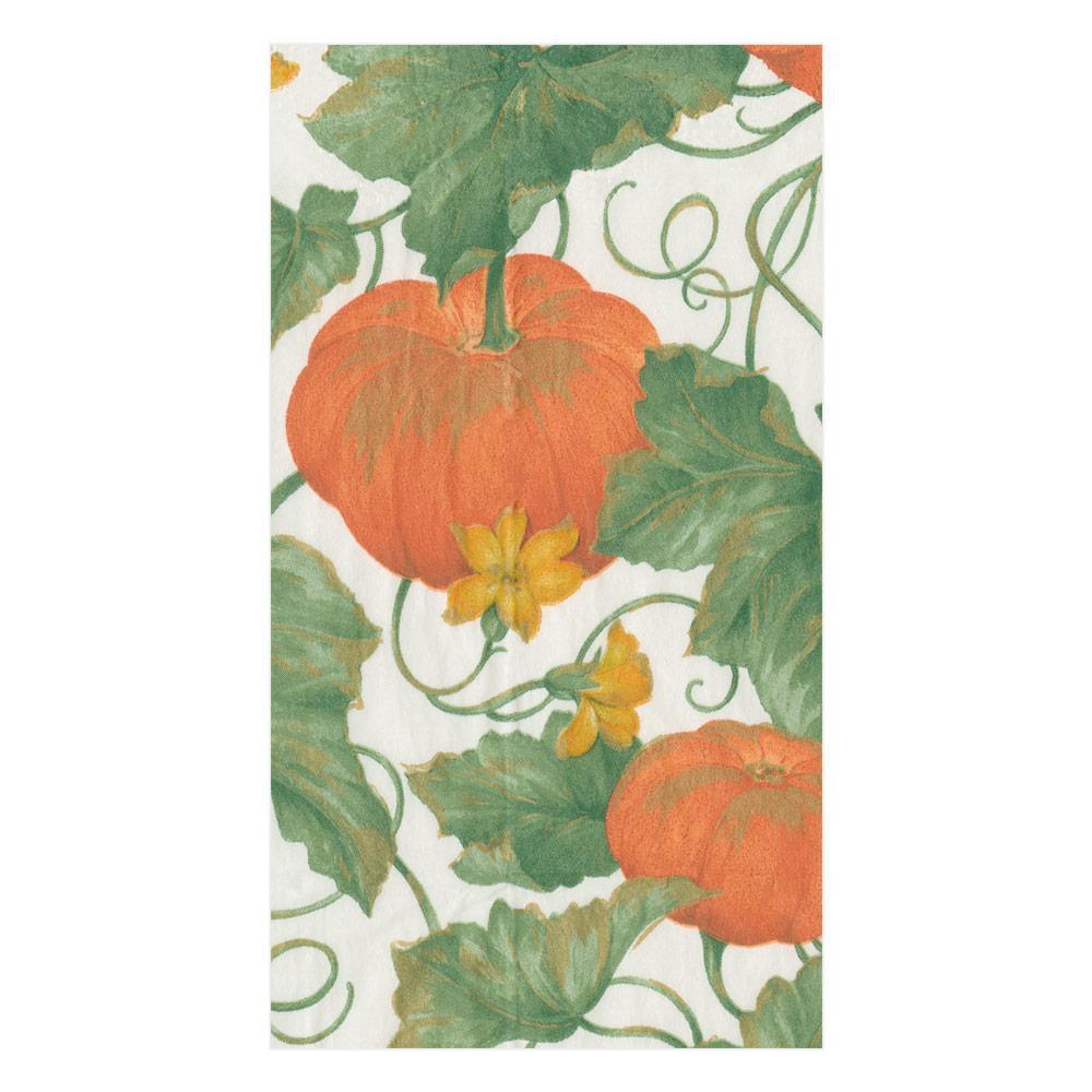 Heirloom Pumpkins Paper Guest Towel Dinner Napkins in Ivory & Orange - 15 Per Package