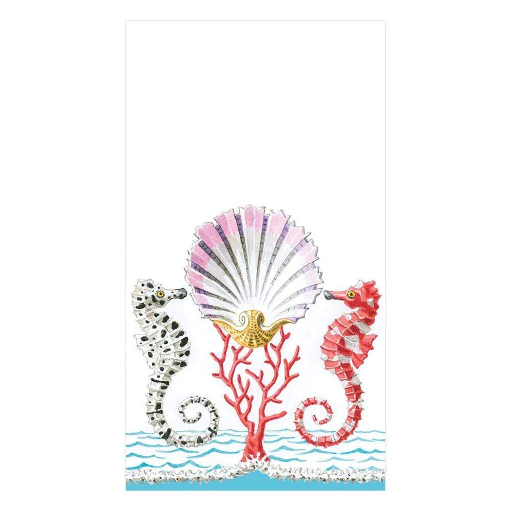 Seahorses and Shell Paper Guest Towel Dinner Napkins - 15 Per Package