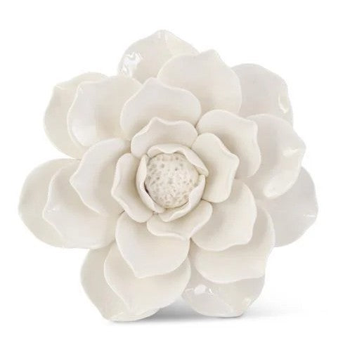 Wall Hanging Glossy Ceramic White Flowers (assorted sizes)