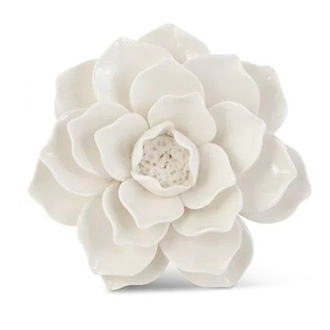Wall Hanging Glossy Ceramic White Flowers (assorted sizes)
