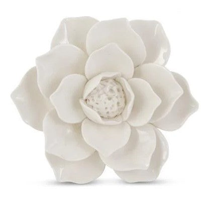 Wall Hanging Glossy Ceramic White Flowers (assorted sizes)