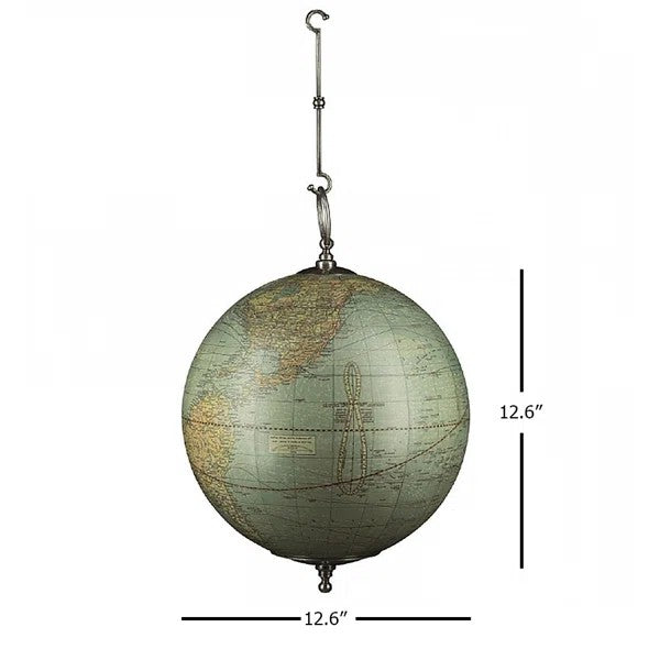 Weber Costello 1920s Hanging Globe (Pewter Finish Hooks)