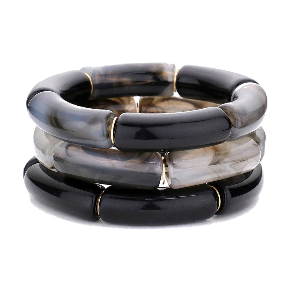 Stretch Bracelet (Black, Set of 3)