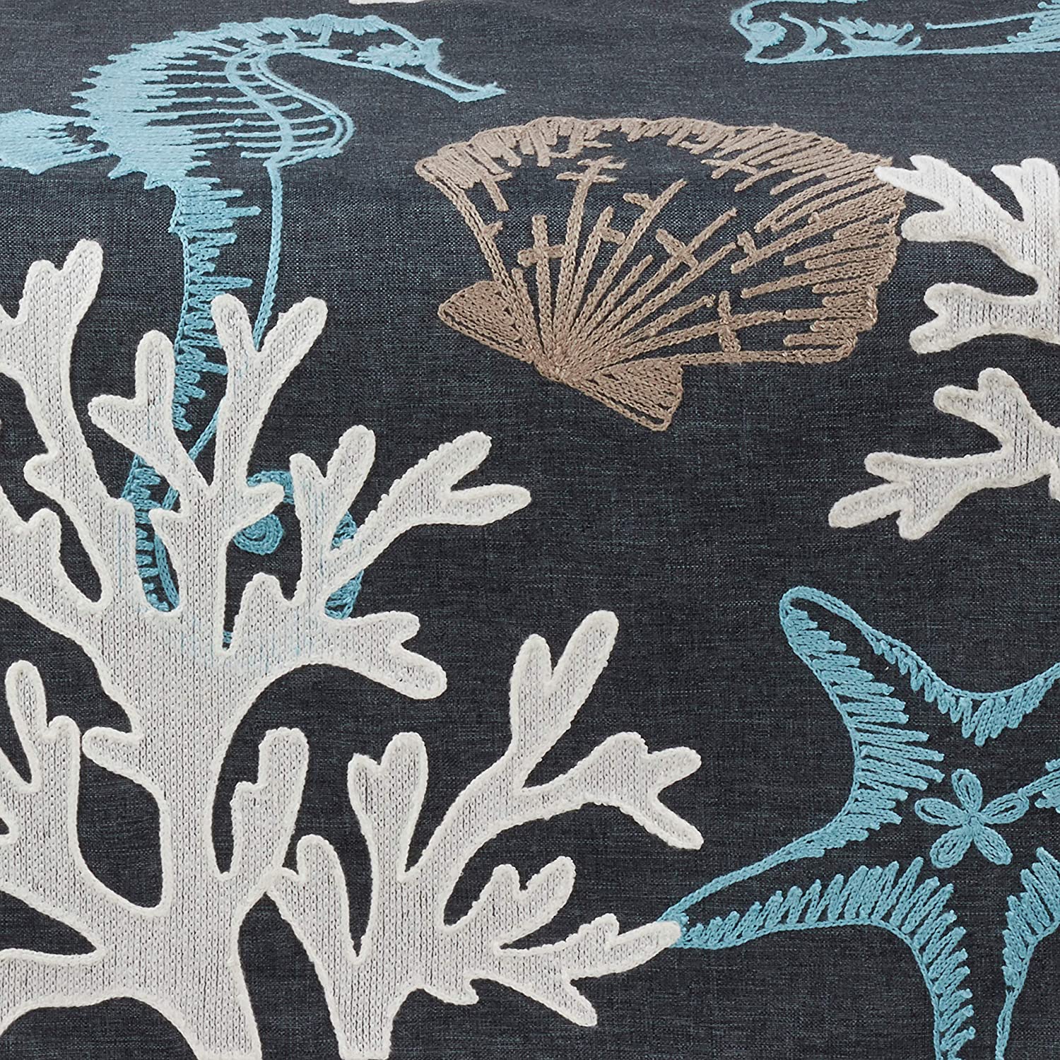 Embroidered Coastal Sea Life Table Runner - 16"x70"