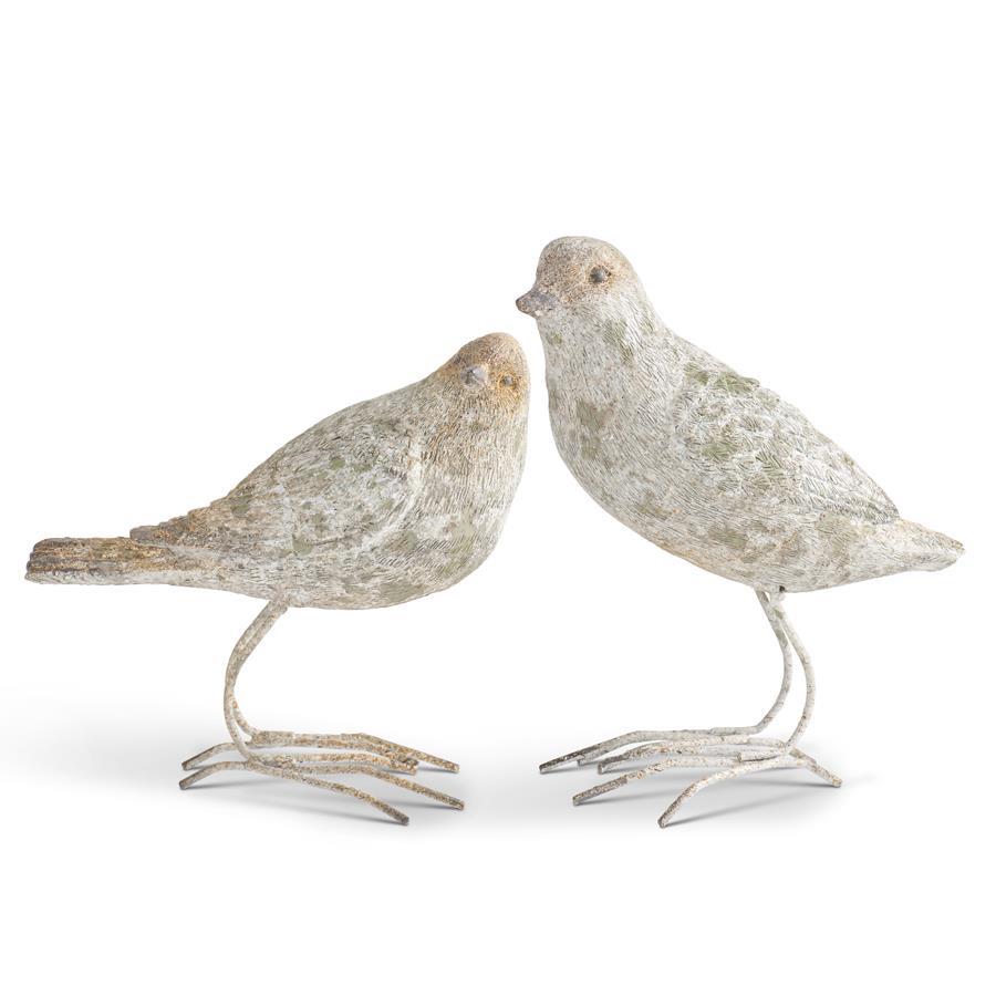 Patina Finished Birds with Metal Feet (set of 2)