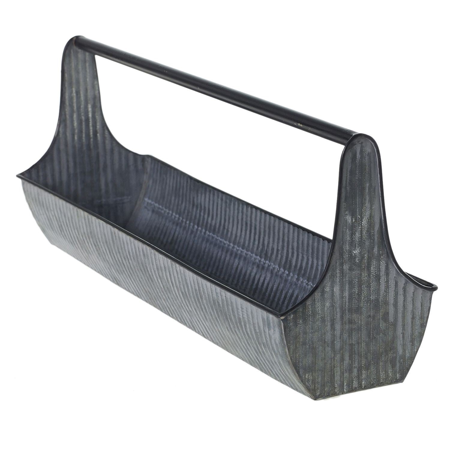 Galvanized Silver Trough Planter