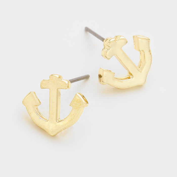 Anchor Earrings Gold