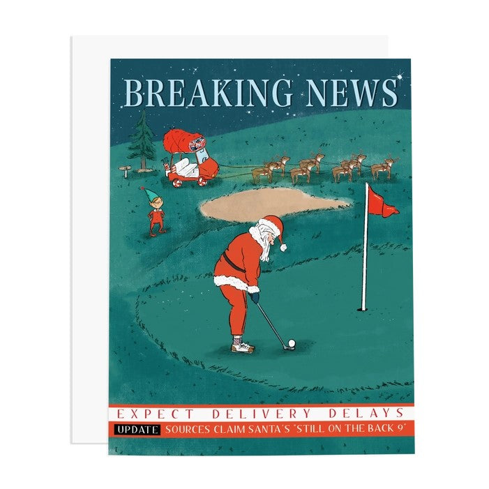 Santa Golfing Christmas Greeting Card