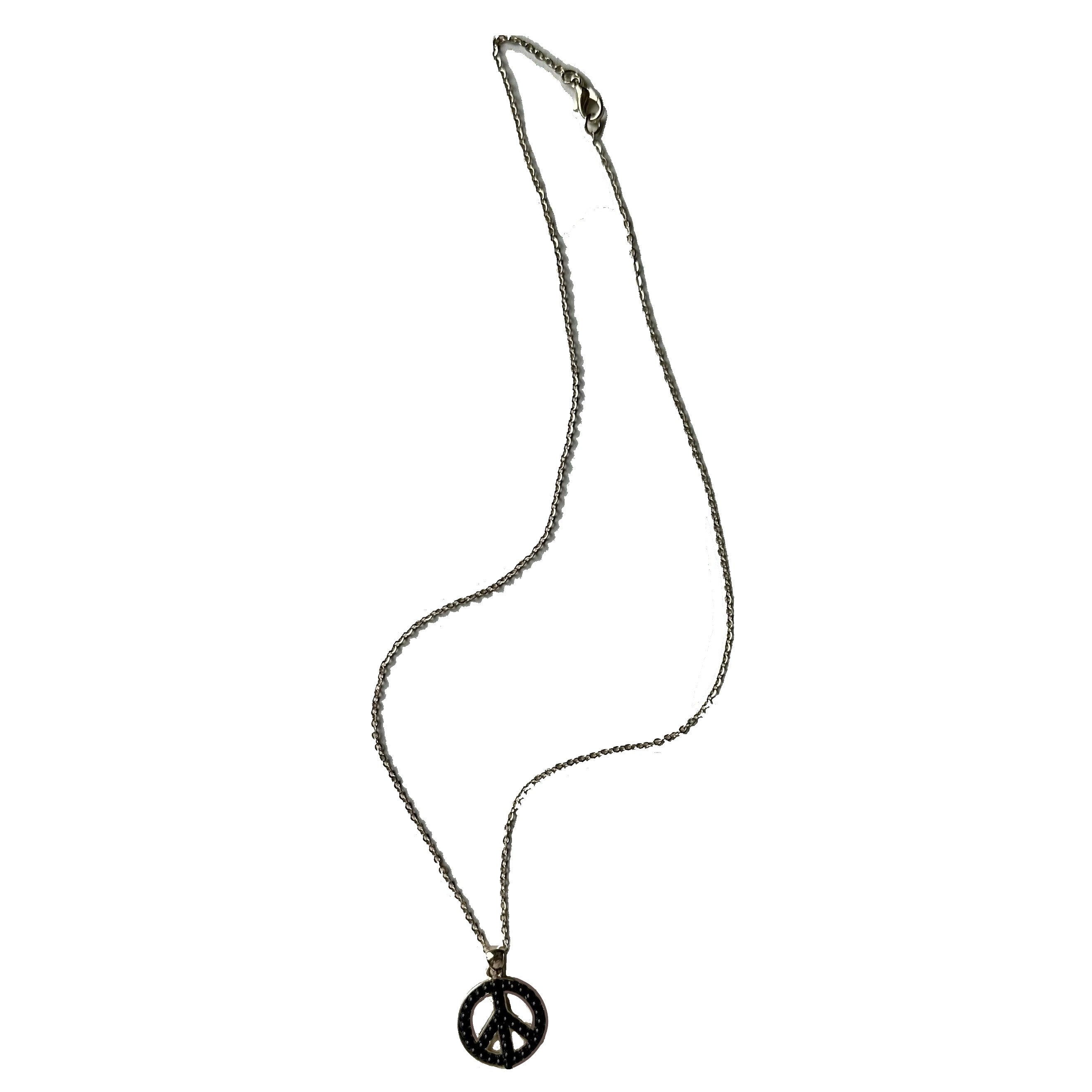 Beaded Peace Pendant Necklace - Assorted Colors