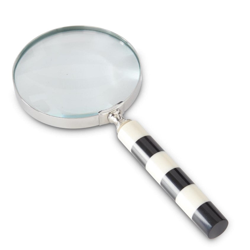 Black and Cream Striped Tiled Magnifying Glass (Magnifier)