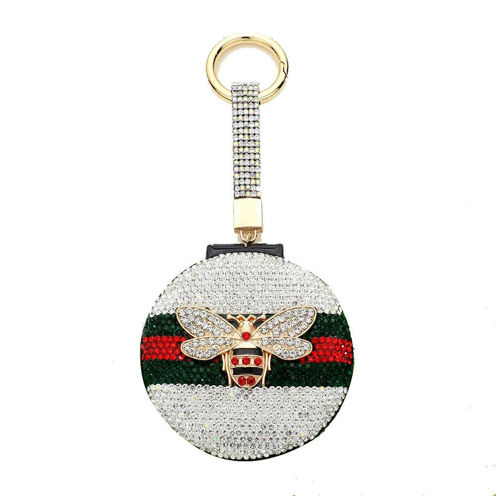 Bling Bee Compact Mirror Keychain