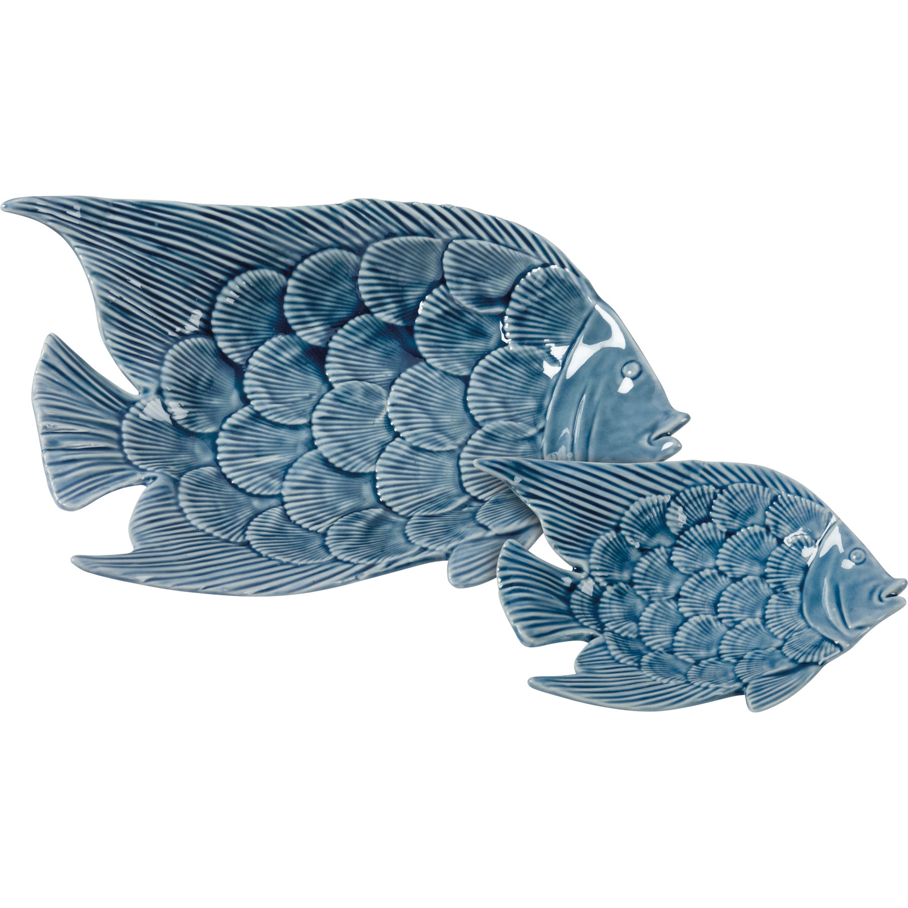 Blue Fish Dish Set