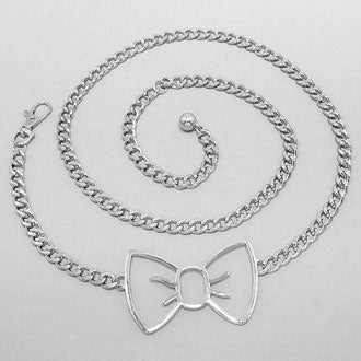 Silver Chain Belt with Bow Detail
