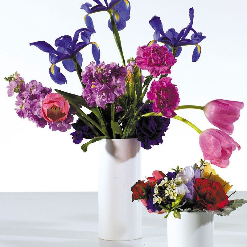 White Modern Brooklyn Cylinder Vase (XL)