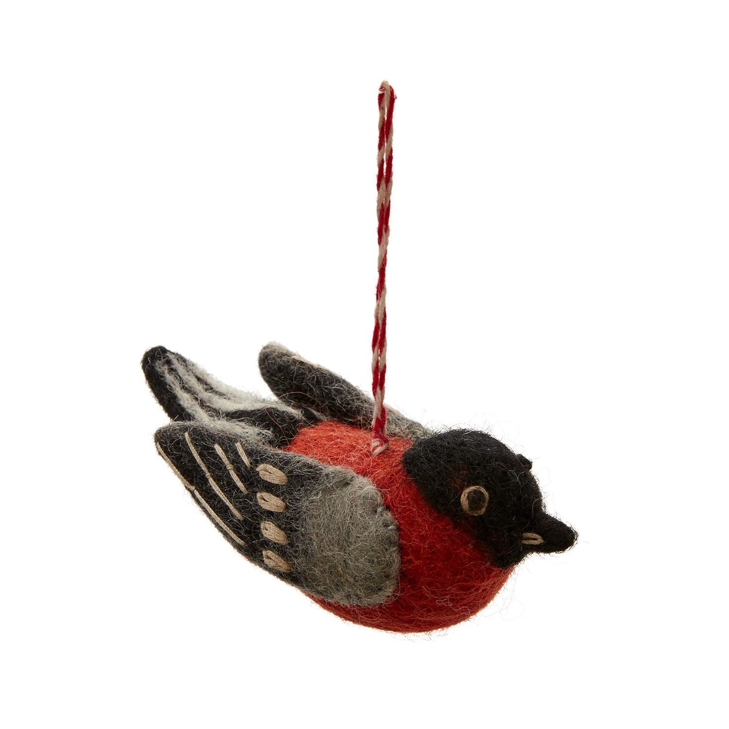 Red Felted Bird Christmas Tree Ornament