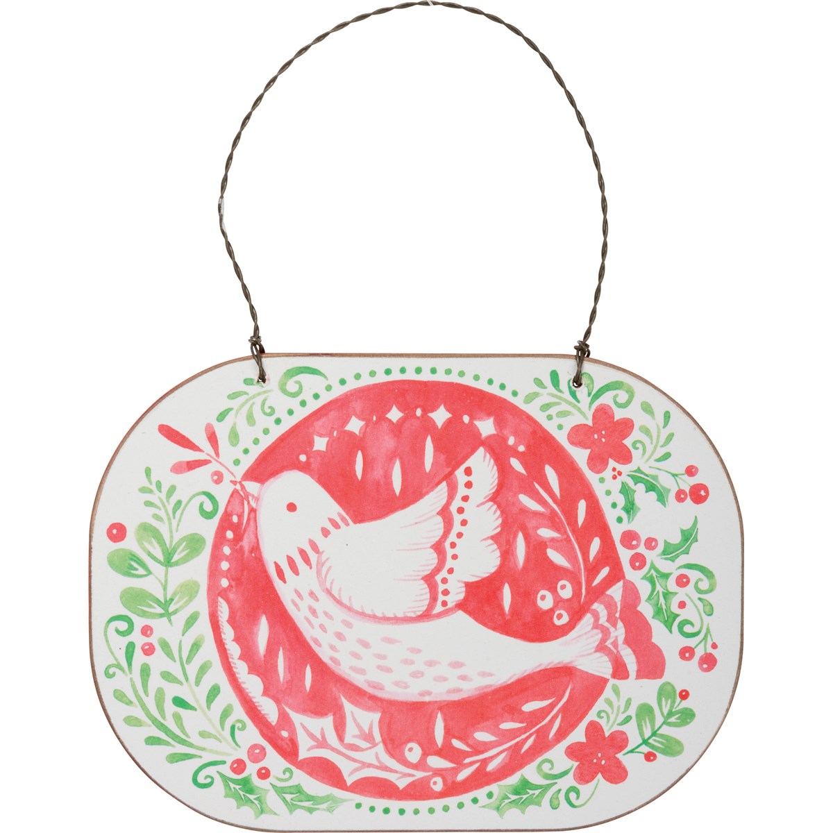 Reversible Bird - Peace Love Joy Christmas Tree Ornament