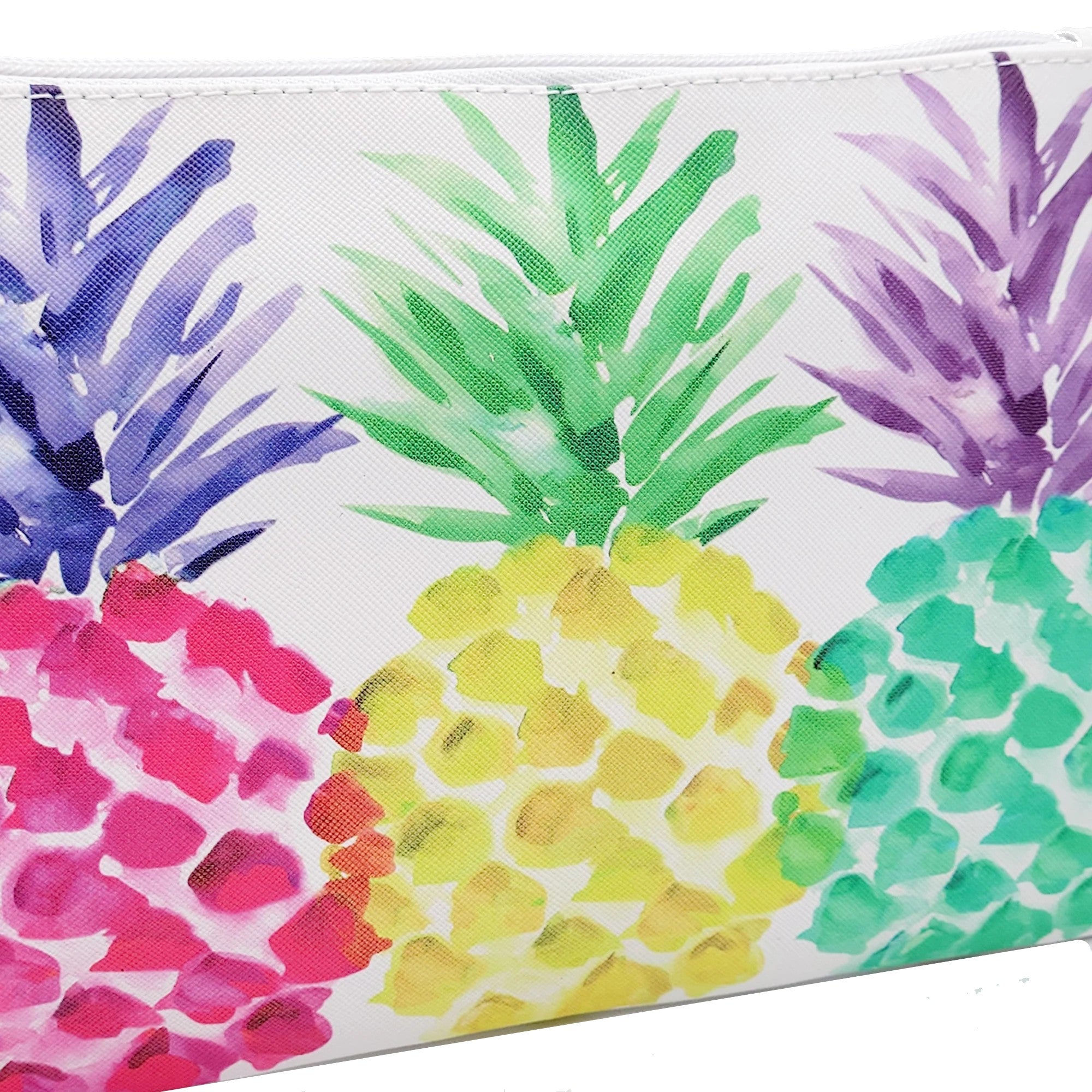 Colorful Tropical Pineapple Pouch Bag Wristlet Pouch Handbag