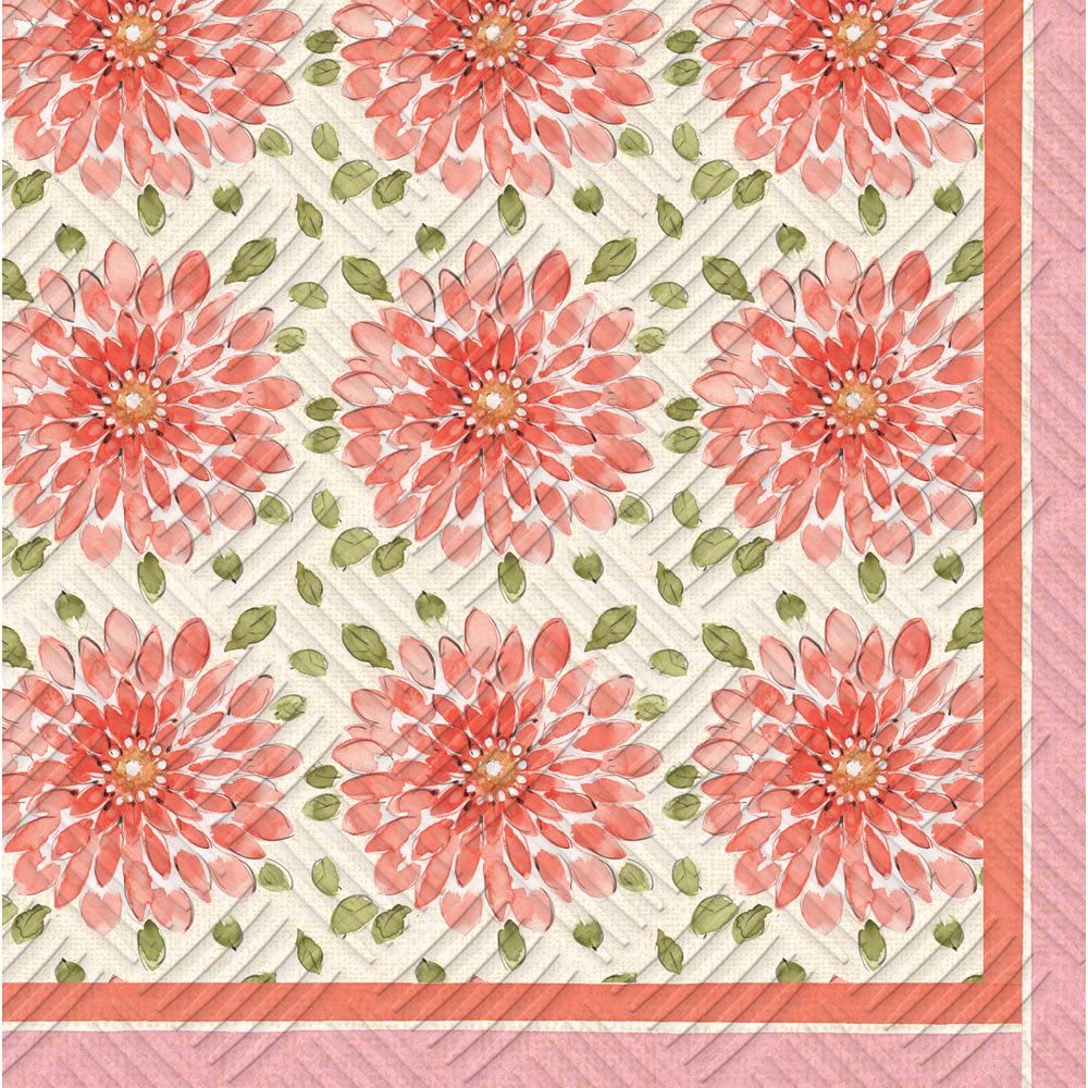 Embossed Floral Watercolor Luncheon Napkins - 20 Per Package