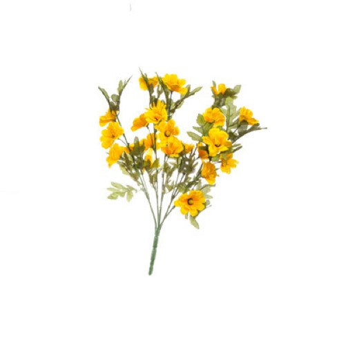 Zinnia Flower Stem Bouquet Spray (Yellow)