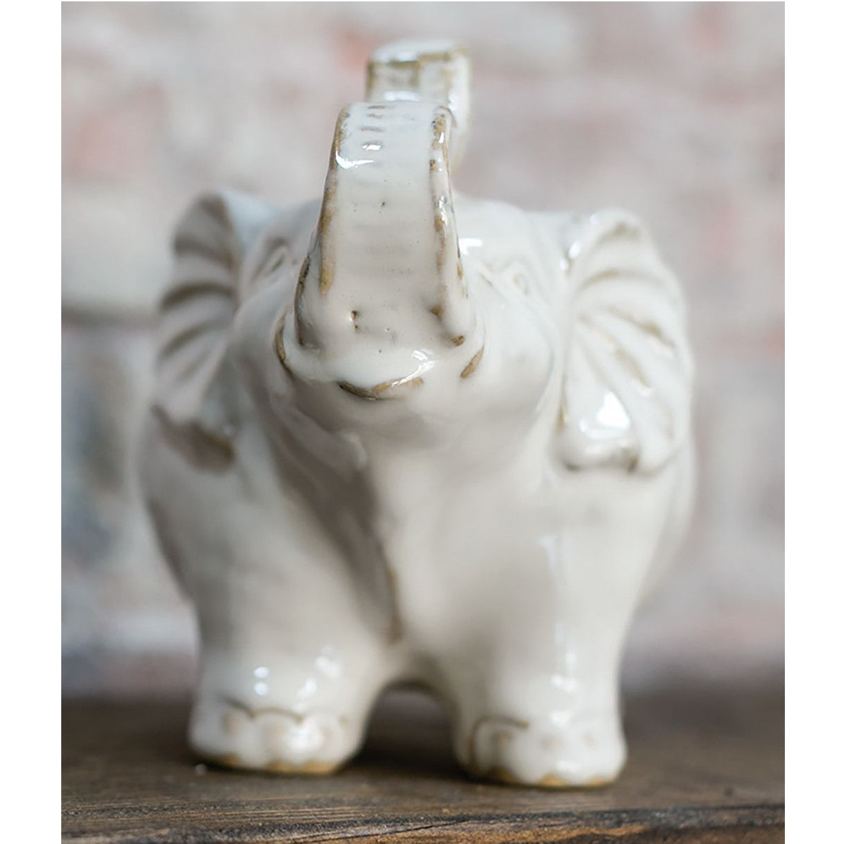Ivory Elephant Ceramic Pot Planter
