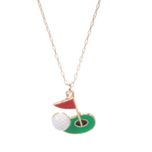 Golf Ball - Flag Hole Necklace