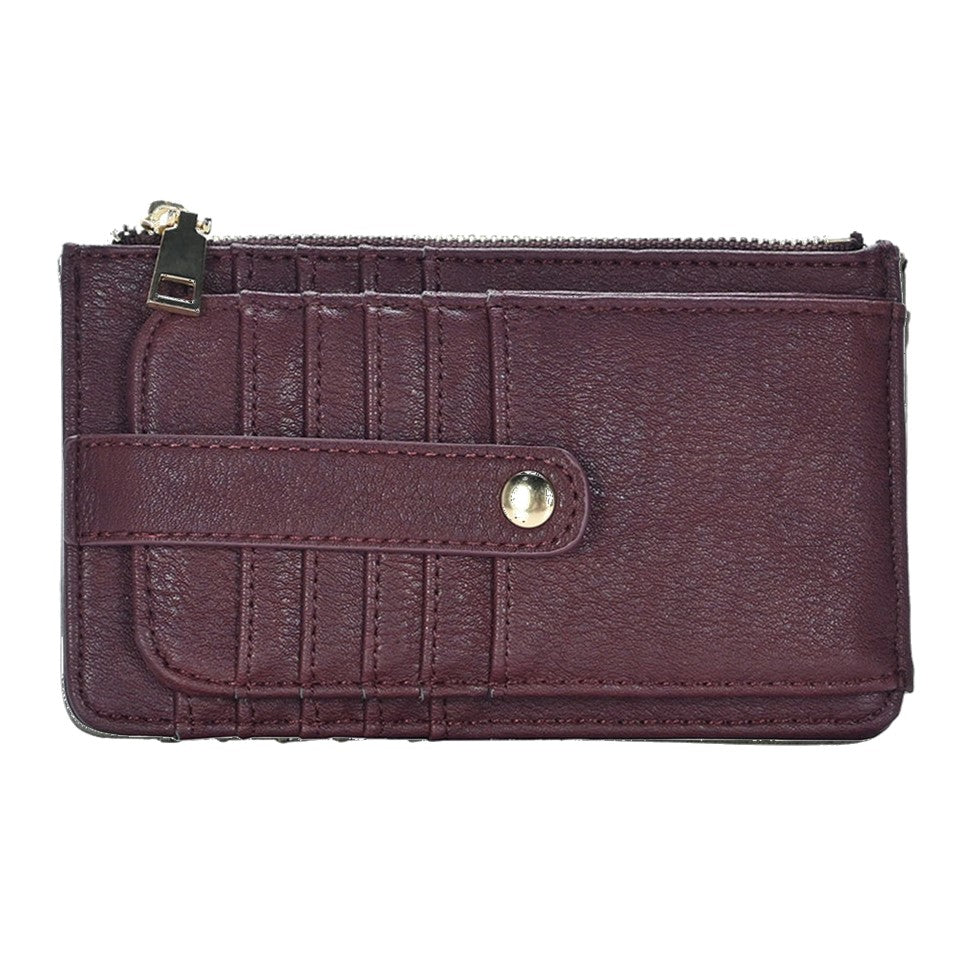 Brown Slim Multi Card Slot Faux Leather Wallet