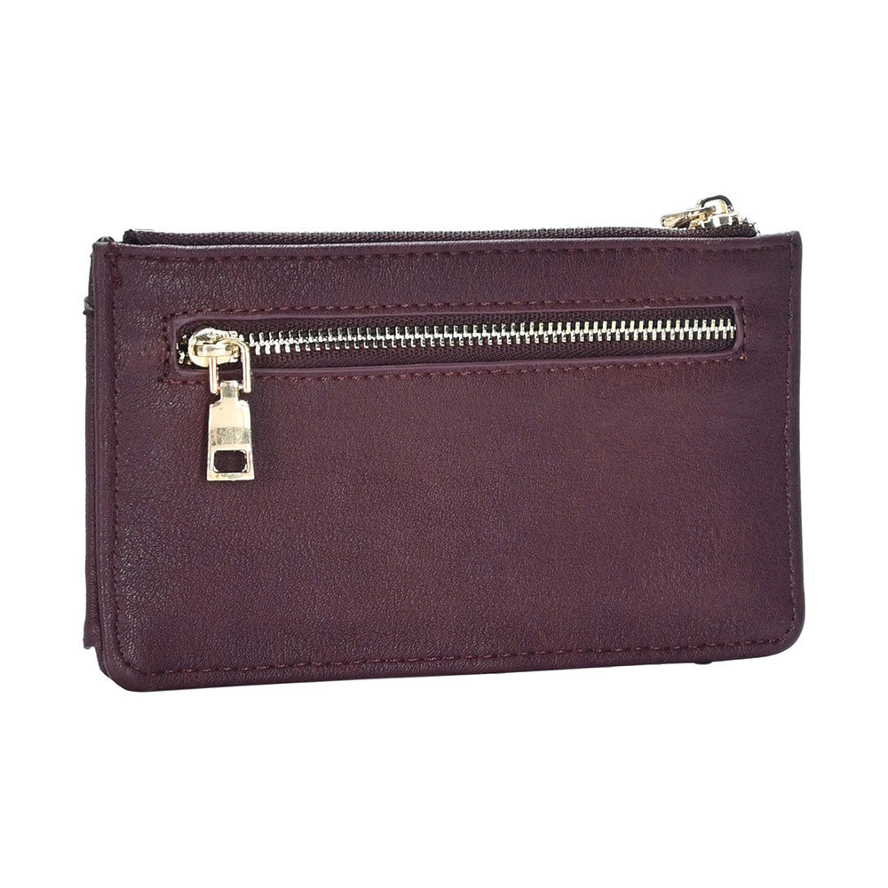 Brown Slim Multi Card Slot Faux Leather Wallet