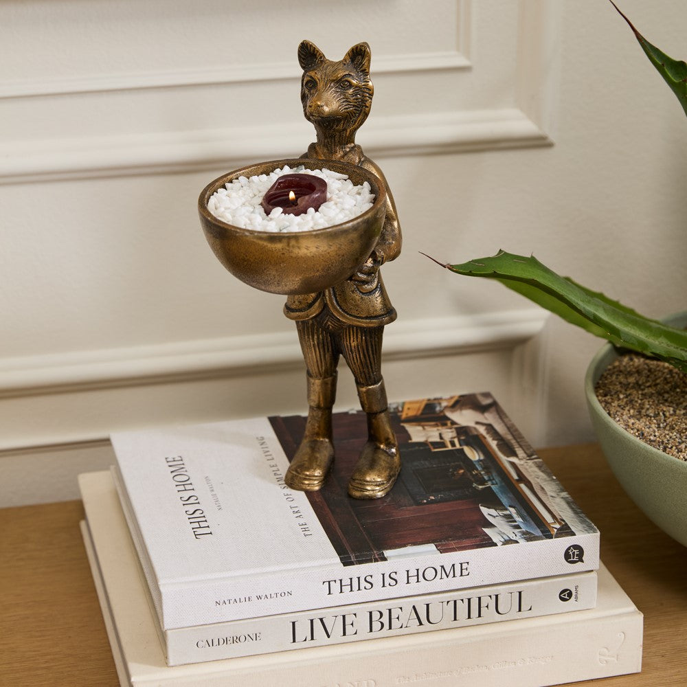 Standing Gold Fox Man Bowl Stand (Eloise)