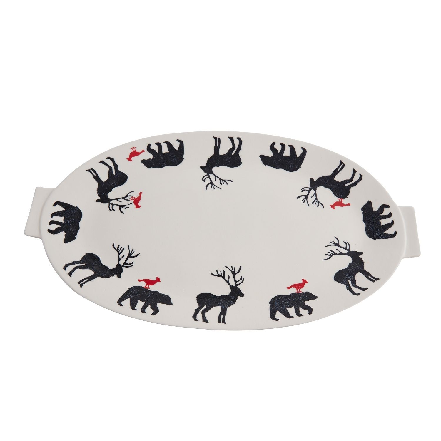 Frontier Reindeer, Bear, and Bird Serving Platter