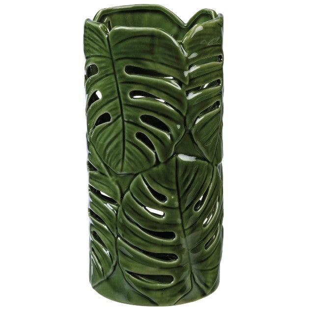 Green Palm Leaf Candle Lantern Hurricane