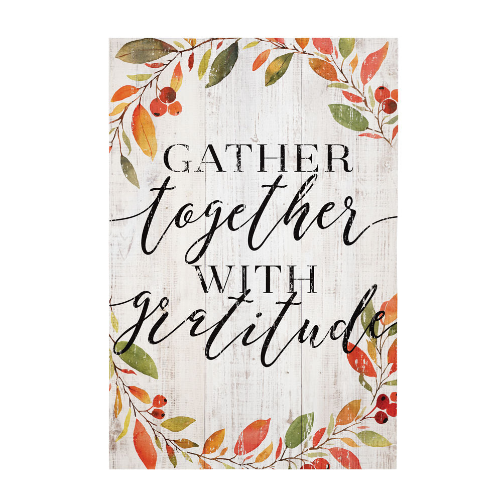 Gather Together with Gratitude Wood Sign