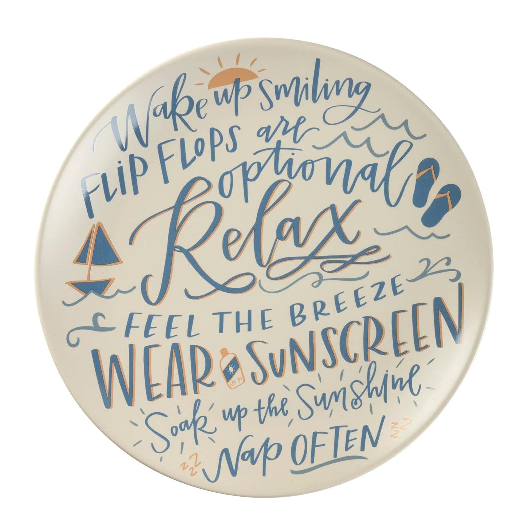 Relax, Wake Up Smiling, Flip Flops Summer Platter