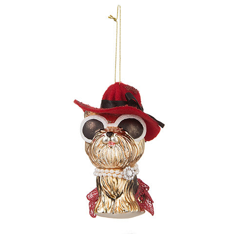 Glass Yorkshire Terrier - Yorkie Dog Christmas Tree Ornament