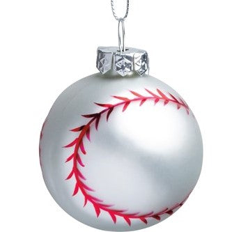 Glass Baseball Christmas Tree Ornament