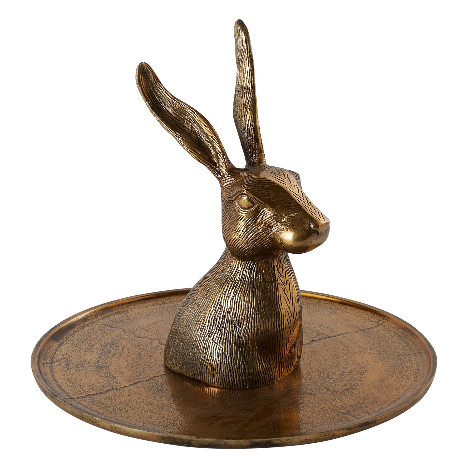 Easter Rabbit Gilded Hare Serving Platter Stand Tray