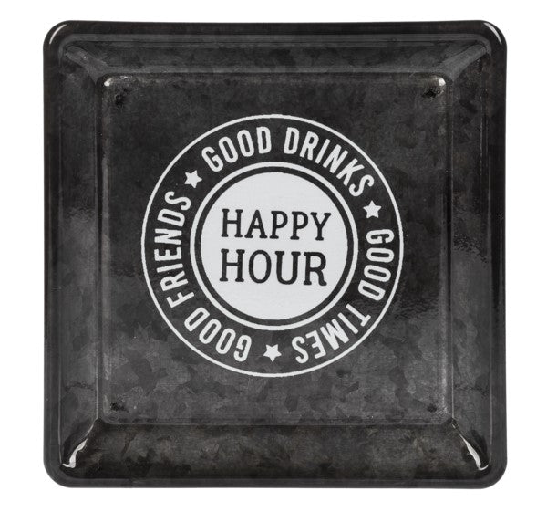 Happy Hour Gunmetal Trinket Dish - Coasters (set of 4)