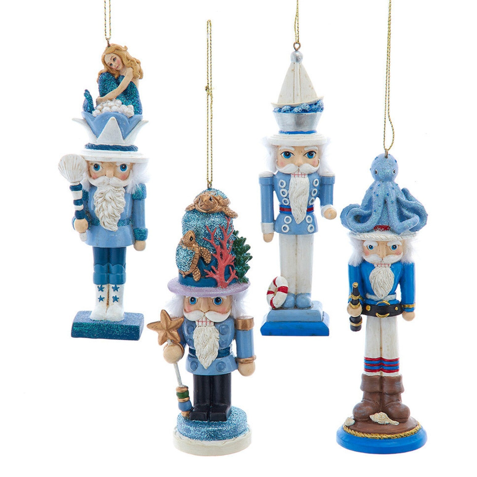 Nautical Hollywood Nutcrackers Christmas Tree Ornament (Set of 4)