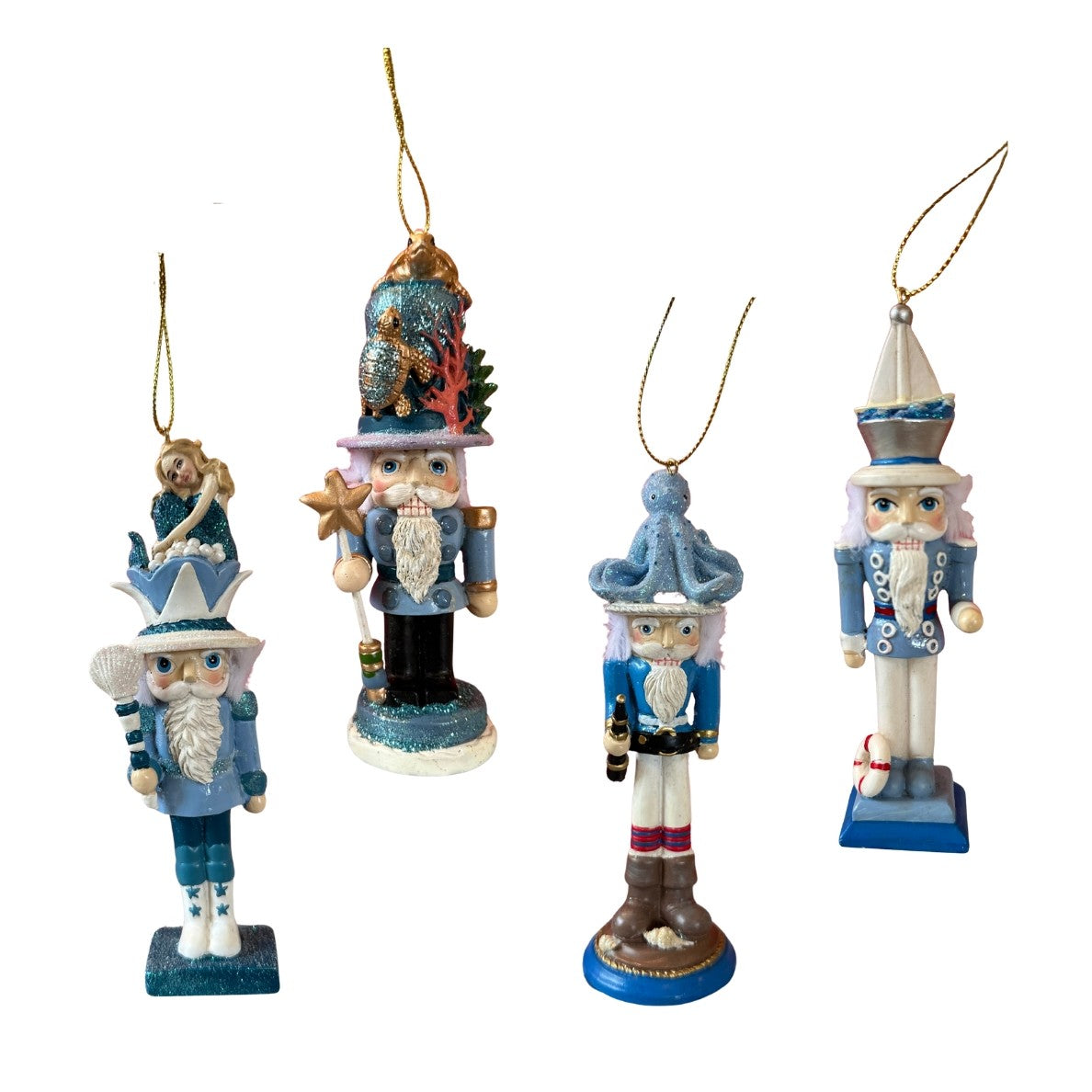 Nautical Hollywood Nutcrackers Christmas Tree Ornament (Set of 4)