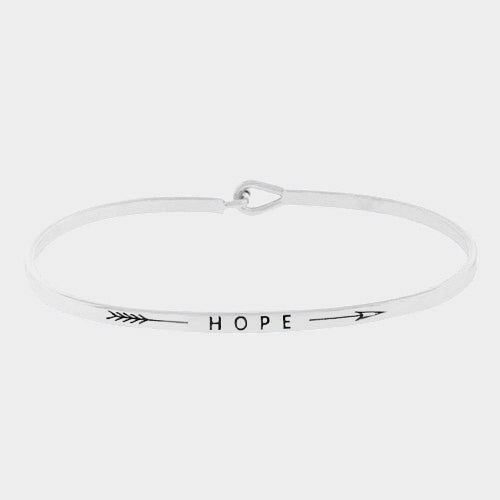 "Hope" Thin Metal Hook Bracelet
