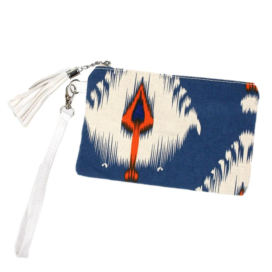 Ikat Wristlet Clutch Bag Purse