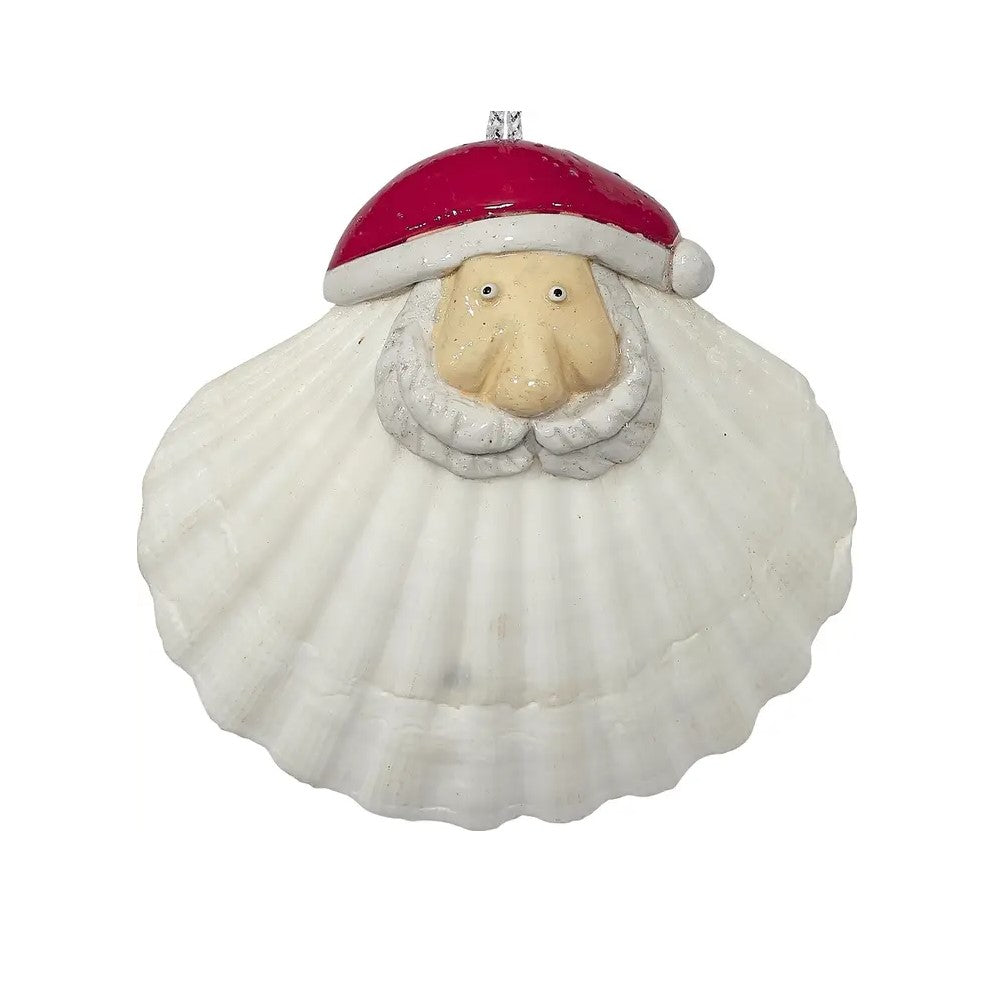 Santa Face Scallop Shell Christmas Tree Ornament