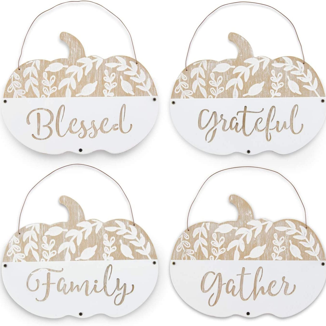 Carved Pumpkin Inspirational Harvest Ornaments (4 Assorted Styles)