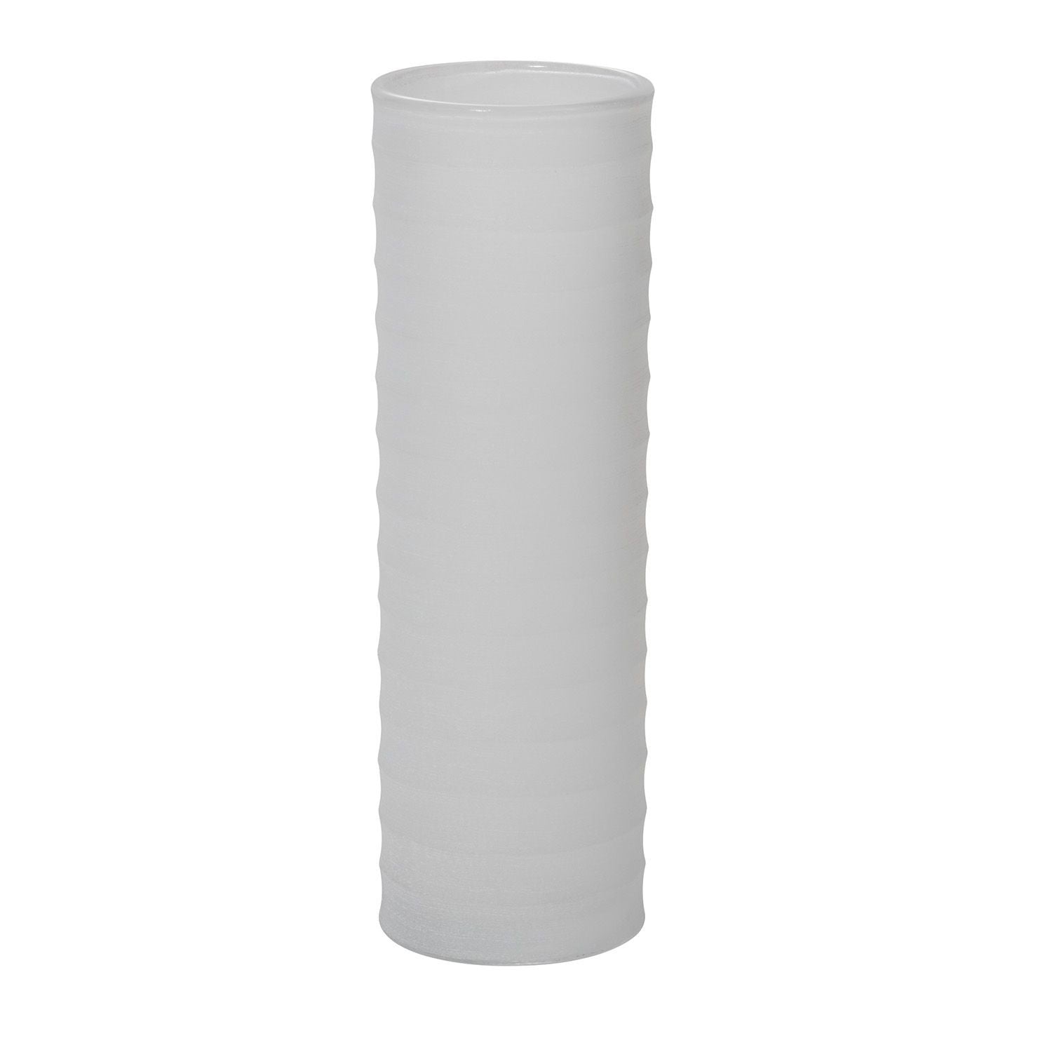 Tall White Frosted Ribbed Kyrenia Vase