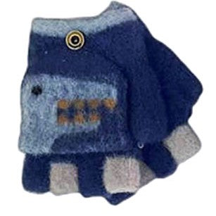 Dinosaur Toddler Winter Convertible Fingerless Gloves with Mitten Cover (Assorted Colors)