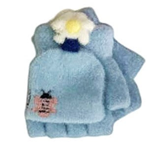 Flower - Bumblebee Toddler Winter Convertible Fingerless Gloves with Mitten Cover (assorted colors)