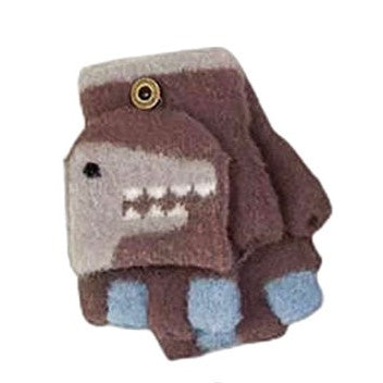 Dinosaur Toddler Winter Convertible Fingerless Gloves with Mitten Cover (Assorted Colors)