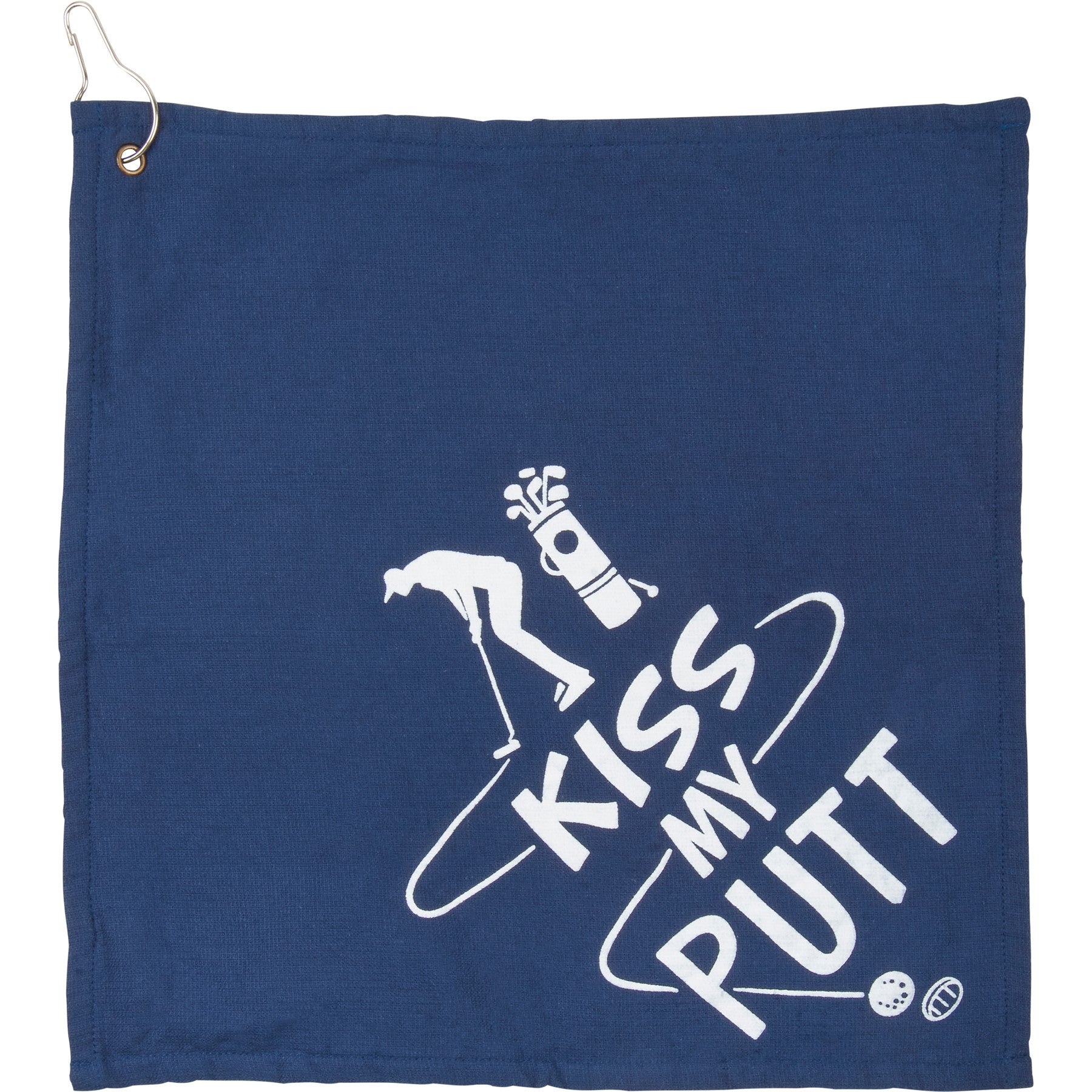 Kiss My Putt Blue Golf Towel